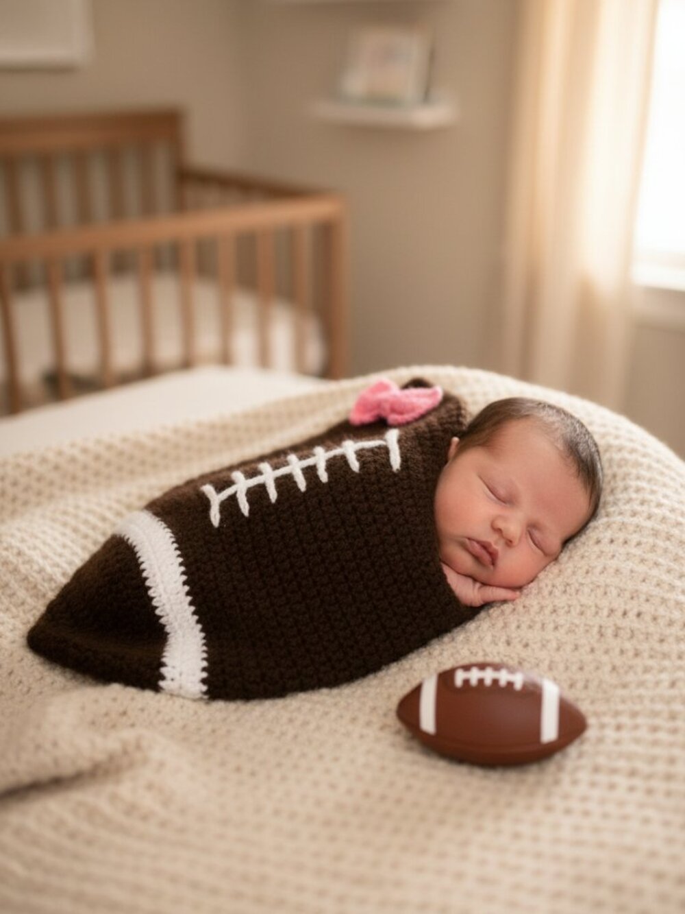 Touchdown Baby Cocoon Blanket Newborn Football Photography Prop | Halloween